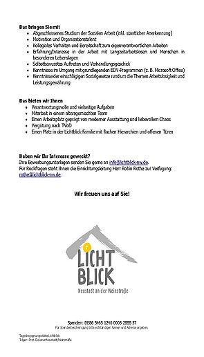 Stellenausschreibung Sozialarbeiter (m/w/d) Seite 2